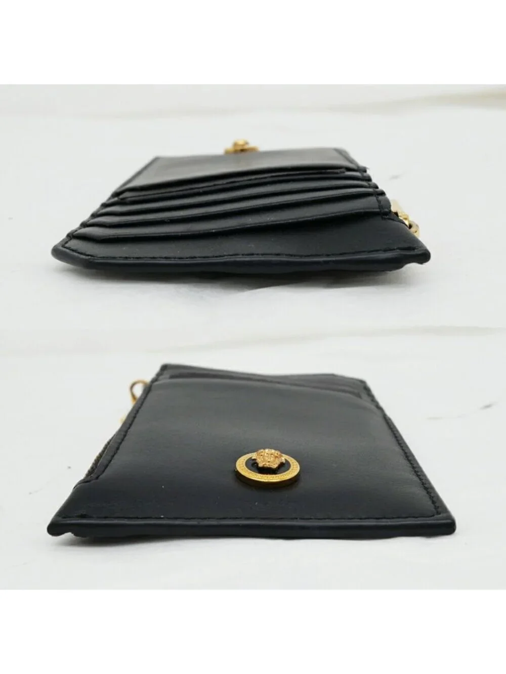 Versace Fragment Case Leather Black Medusa Gold Card